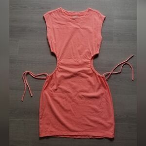 Neon Pink/orange cut out dress
